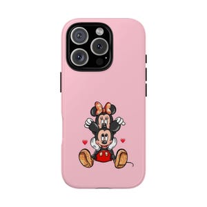 Disney Mickey Mouse and Minnie Mouse Tough Phone Case, Cute Cartoon Character Cover, Protective iPhone Case, Unique Gift for Disney Fans,