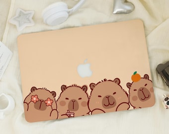 Cartoon Capybara Printed Mac Case | Protective Laptop Case Cover for Macbook Air 15/13/11 Pro 13/14/15/16 2020 2021 M4 2022 | Hardshell Case