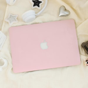 Paris Pink Simple MacBook Shell Case Decal Cover For New MacBook M4 Pro 14 M3 Air 13 A3241,A3240 Macbook Pro 15 16, Aesthetic Laptop Sleeves