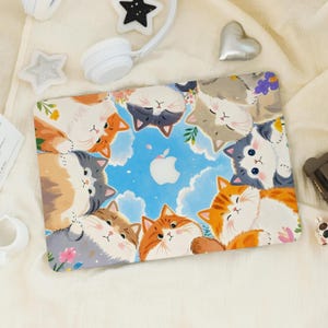 Cute Cartoon Cats Macbook Pro 13 inch Case | Hard Laptop Case for Macbook Air 13/11 Pro 13/14/15/16 2023 2024 M2 2025 | Laptop Case Cover
