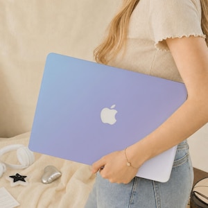 Coque Macbook Pro 13 pouces bleu violet dégradé | Housse rigide pour ordinateur portable pour Macbook Air 13/11 Pro 13/14/15/16 2023 2024 M2 2025 | Housse pour ordinateur portable