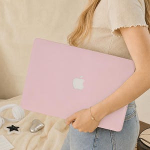 Paris Rosa Einfache MacBook Shell Fall Abziehbild-Abdeckung für das neue MacBook M4 Pro 14 M3 Air 13 A3241, A3240 Macbook Pro 15 16, ästhetische Laptop-Hüllen