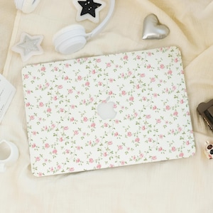 Pink Floral Laptop Case | Stylish Case Cover for Macbook Air 15/13/11 Pro 13/14/15/16 2020 2021 M2 2022 | Gift for Mom | Unique Laptop Shell