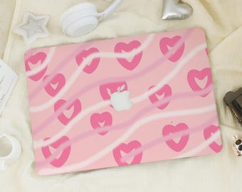 Romantic Theme Pink Hearts Mac Case | Protective Laptop Case Cover for Macbook Air 15/13/11 Pro 13/14/15/16 2024 M2 M4 2025 | Hardshell Case
