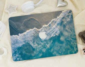 Waves and Rocks Ocean Theme Mac Case | Protective Laptop Case Cover for Macbook Air 15/13/11 Pro 13/14/15/16 2024 M2 M4 2025 Hardshell Case