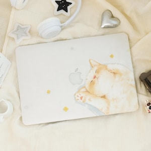 Ilustracja Cut Cat Macbook Pro 13 cali Case | Twarda obudowa laptopa do Macbook Air 13/11 Pro 13/14/15/16 2023 2024 M2 2025 | Obudowa laptopa