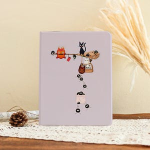 Whimsical Black Cat iPad Case, Magical Broom Tablet Cover, Cute Shadow Sprite Art iPad Pro Air Mini Case, All New iPad A16 Protective Case