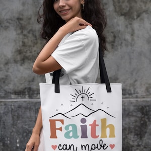 Faith Tote Bag, Motivational Bag, Christian Gift Bag, Motivational Bible Bag, Inspirational Scripture Tote
