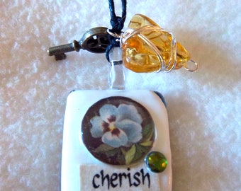 Cherish / Serenity Healing Art Necklace, No.7