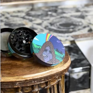 Funny Sassy Sasquatch Grinder - 50mm Metal Kitchen Herb Grinder - Big Lez Show Parody, Cute Halloween Gift, Custom Herb Grinder