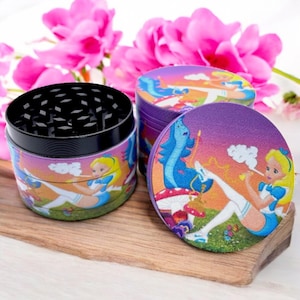 Cute 90’s Nostalgia Film Parody Funny Pink and Purple - 50mm Custom Metal Kitchen Herb Grinder Premium Quality Cute Christmas Gift