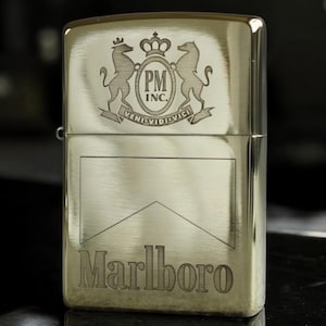 Authentic Marlboro Zippo Lighter - Iconic Cigarette Brand Collectible, Windproof Refillable Lighter for Smokers & Zippo Enthusiasts