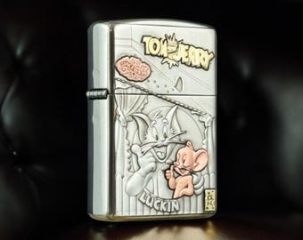 Tom & Jerry Zippo Lighter: Authentic Brass, Anime Collectible - Etsy