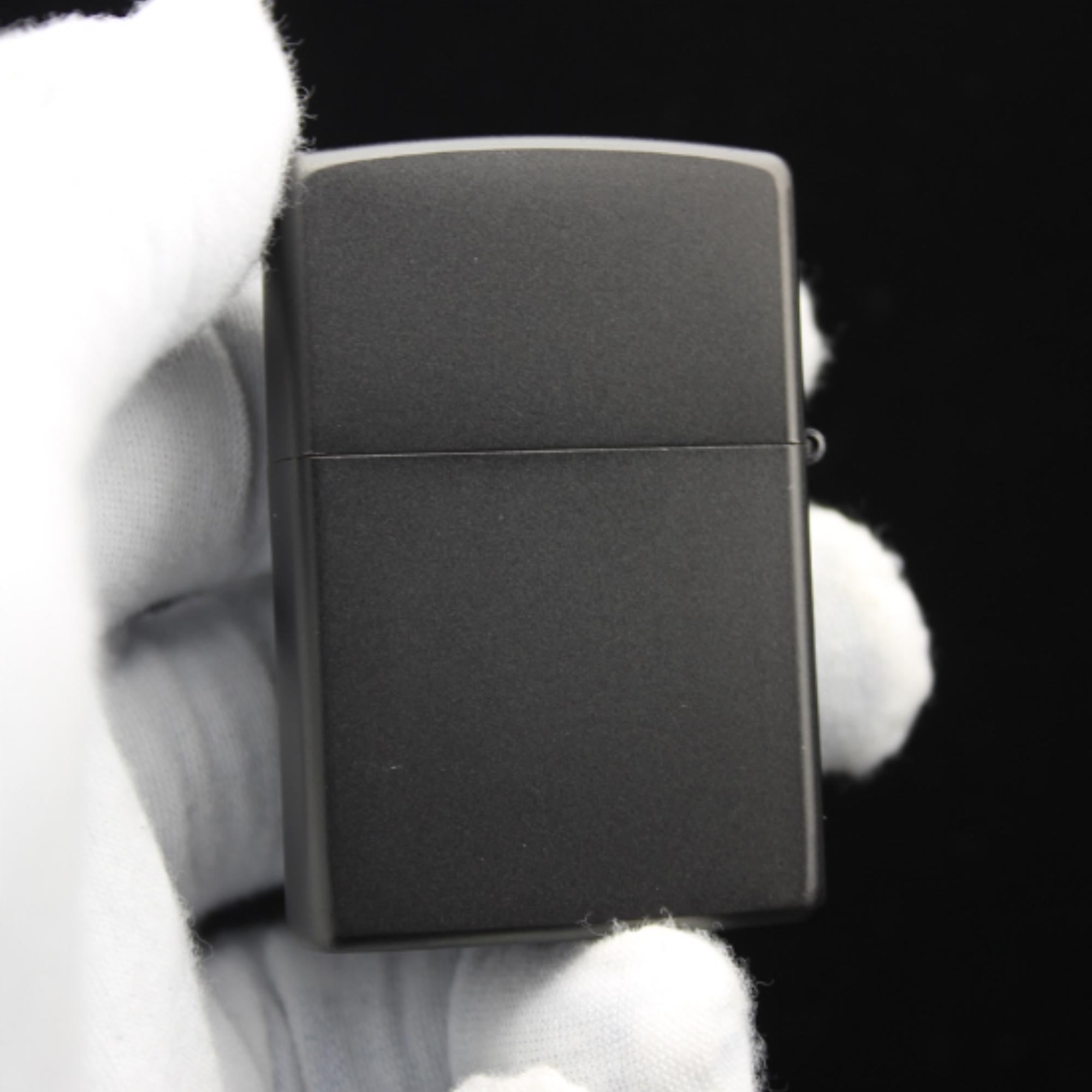 Zippo Futuristic Lighter Black Matte - American Made Windproof Lighter