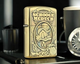 Scrooge McDuck Zippo Lighter: Collectible Gold Windproof Design