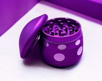 Purple Mushroom Herb Grinder – 4-Piece Aluminum Spice Crusher