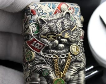 ZIPPOライター　a cat may look at a king Zippo Lighter - Black Light Spiritual Cat | Lighter USA