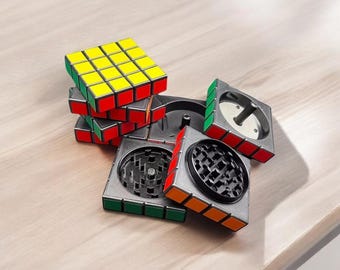 Rubik's Cube Herb Grinder | 4-Piece Novelty Spice Crusher