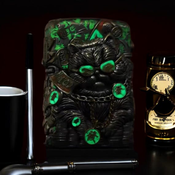 Limited Edition Lucky Cat Zippo Lighter – Windproof