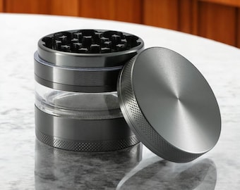 Clear Herb Grinder, 2.5'' Zinc Alloy Spice Grinder