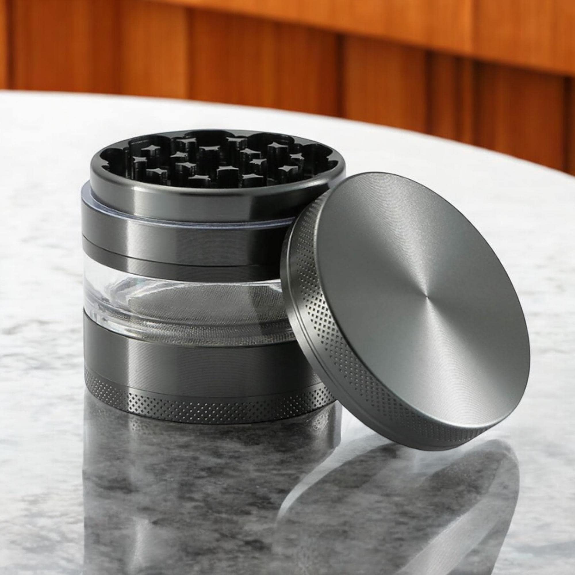 tobacco grinder set Plastic Herb Grinder 5-Piece Clear Set With Colorful Mix Big Herb Grinder