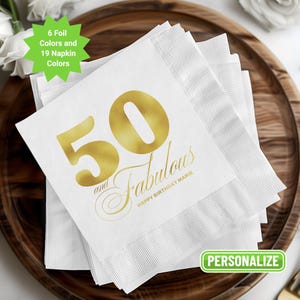 Servilletas de cóctel de cumpleaños con estampado de aluminio personalizado: decoración elegante para fiestas