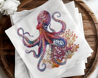Oktopus Servietten: Maritime Dekoration