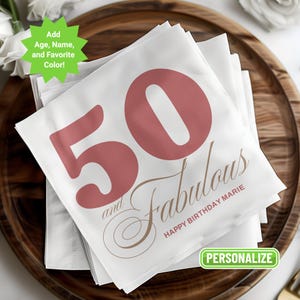 Servilletas de cóctel de cumpleaños personalizadas: decoración para celebraciones importantes