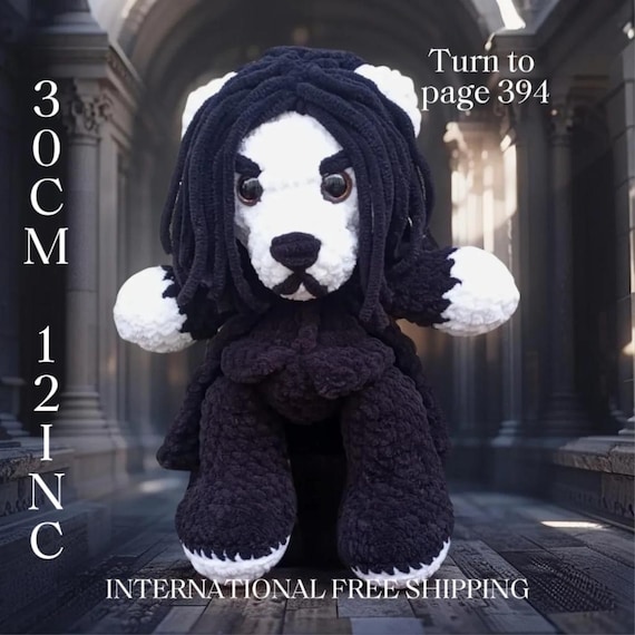 Teddyus Snape | 30 cm Gothic Crochet Teddy Bear | Handmade Wizard Plush | Dark Academia Gift | Harry Potter Inspired Decor