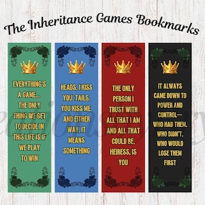 The Inheritance Games Printable Bookmarks
