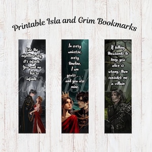 Isla and Grim Printable Bookmarks