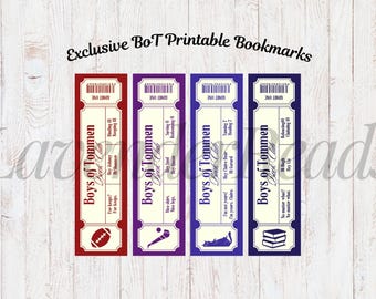 Exclusive Printable Boys of Tommen Bookmarks (DESIGN 1)