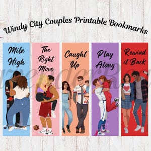 Marcapáginas imprimibles de parejas de Windy City