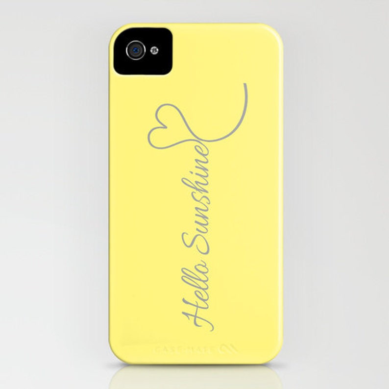 iPhone 7 Plus 8 Plus Case iPhone 12 Case Personalized Phone Case for Her Hello Sunshine Inspirational Gray Yellow iPhone Pro Max Case
