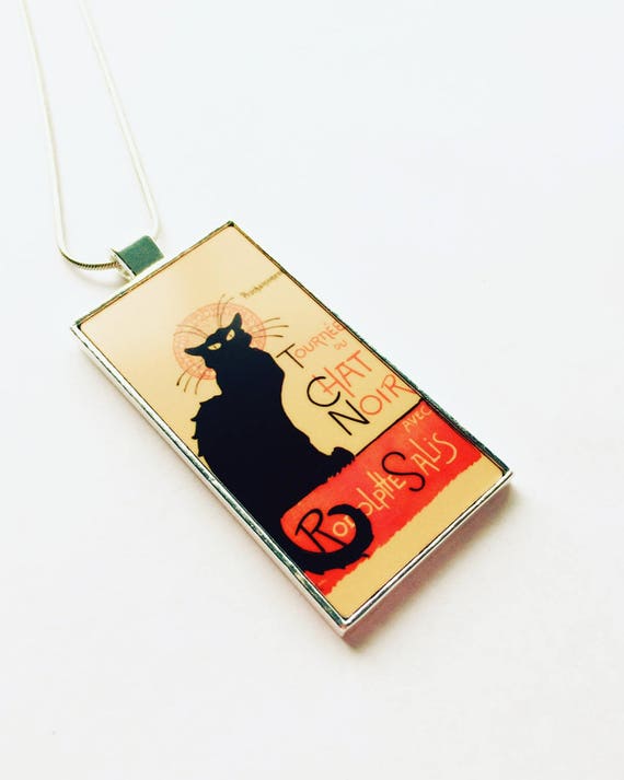 Le Chat Noir Pendant Art Nouveau Art Nouveau Jewelry Art Nouveau Necklace Cat Pendant Cat Jewelry Black Cat Necklace Bohoemian