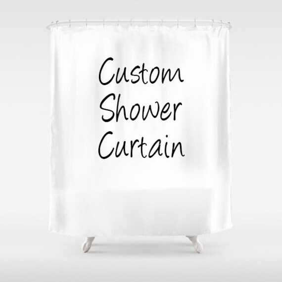 Monogrammed Shower Curtain Black White Monogram Cute Etsy
