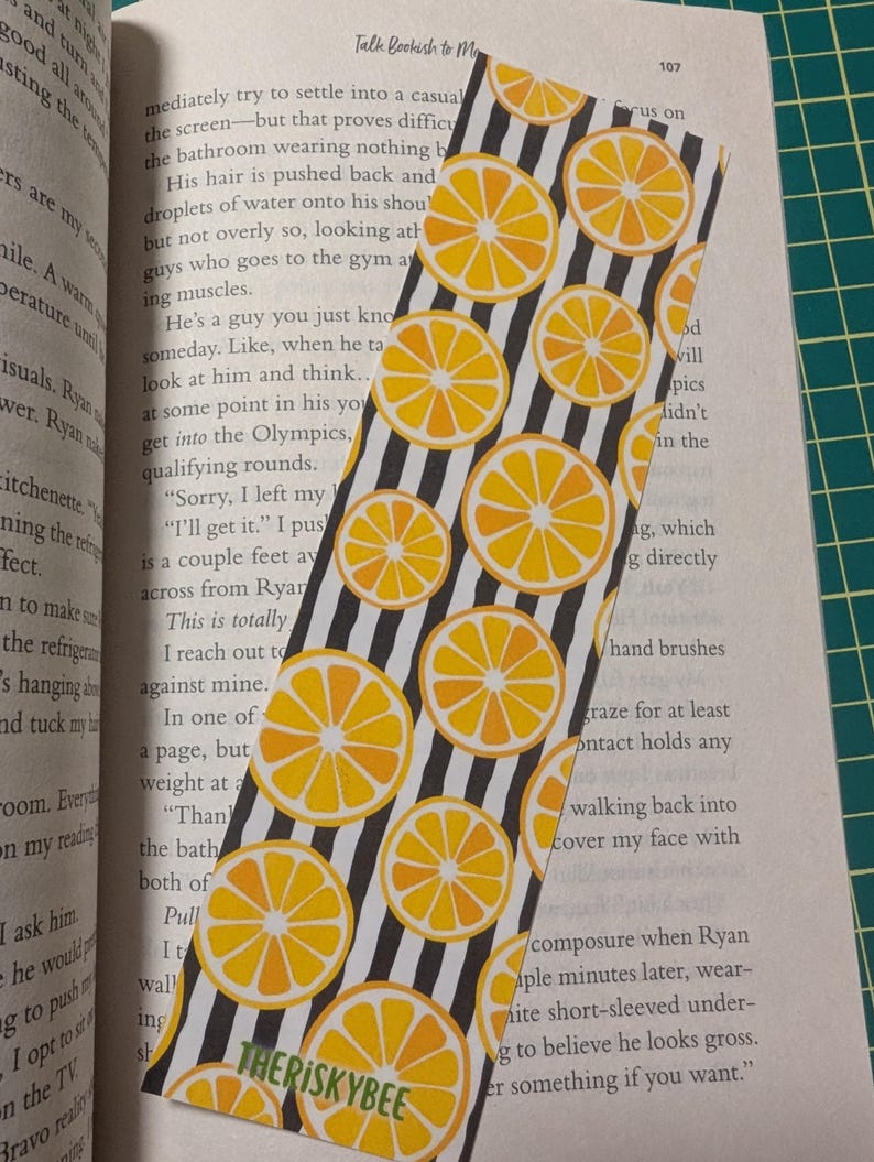 Stripey Lemon Bookmark: Laminated Cardstock Page Holder - Etsy
