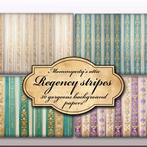 Listras Regency, papéis de fundo decorativos, imprimíveis, digitais, criação de diários, artesanato em papel, scrapbooking, criação de cartões