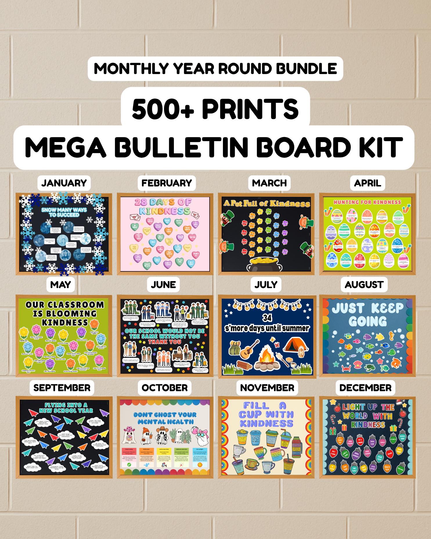 Monthly Bulletin Board Bundle Printable Year-round Classroom Decor ...