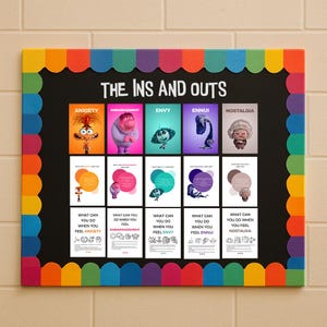 Inside Out 2 Bulletin Board Kit Emotions Posters | Printable Calm Corner & Decor Classroom or Counselling Office Disney |SEL Mental Health