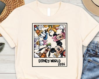 Disney World 2026 Shirt, Mickey and Friends Selfie Shirt, Family Vacation Shirt, Disney Characters Photo Shirt, Magical Trip Group Shirt