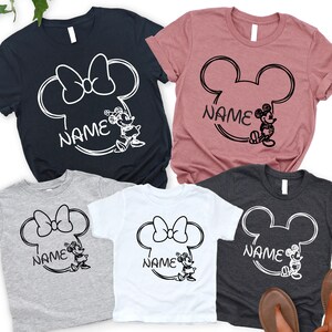 Custom Name Disney Family Vacation 2025 Matching Shirts, Personalized Disney Trip Shirts, Disney Squad Shirts, Mickey Minnie Shirt