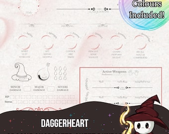 Daggerheart Character Sheet Bundle: Arcane Theme (PDF)