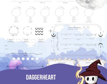 Daggerheart Character Sheet: Moon & Ocean (PDF)