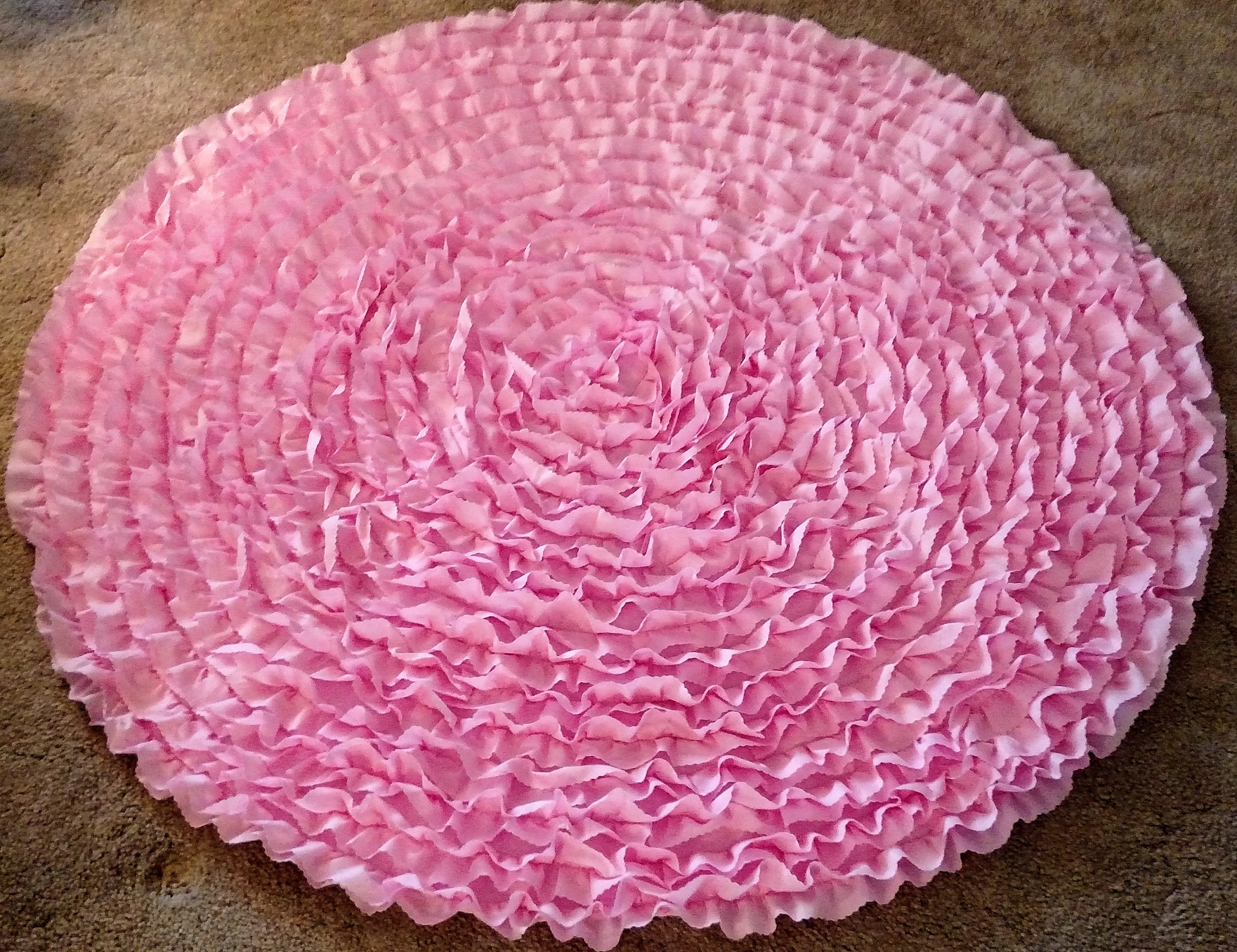 Pink Rug 5' Nursery Rug Baby Rug Pink Nursery Rug