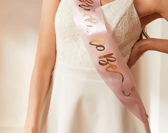LIQUIDATION ! Ceinture future mariée, ceinture d'enterrement de vie de jeune garçon, décorations d'enterrement de vie de jeune garçon, rose avec feuille d'or rose, ceinture de fiançailles