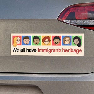 Imán para coche de inmigrantes, imán para parachoques de inmigrantes, pegatina para parachoques de inmigrantes, pegatinas de inmigrantes, todos somos inmigrantes, ningún ser humano es ilegal