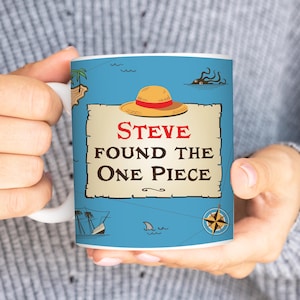 Anime custom mug with Luffy hat. Funny anime mug gift for boyfriend gift. Coffee mug One Piece custom mug. Personalized mug