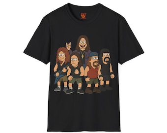 Rock And Hevy Metal Legends Cartoon T-Shirt