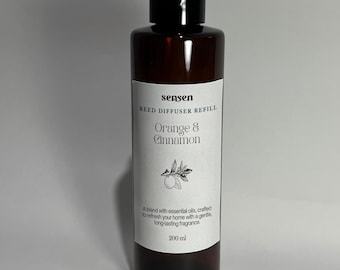 Essential Oil Reed Diffuser Refill, 200ml, with 5 Reed Sticks